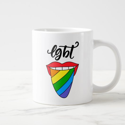 LGBT-Rainbow-Zunge Jumbo-Tasse (Rechts)
