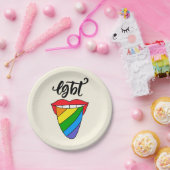 LGBT-Rainbow-Zunge Pappteller (Party)