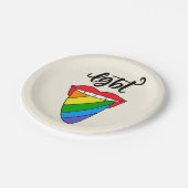 LGBT-Rainbow-Zunge Pappteller (Schrägansicht)