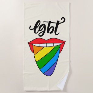 LGBT-Rainbow-Zunge Strandtuch