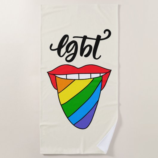 LGBT-Rainbow-Zunge Strandtuch (Vorderseite)