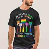 LGBT Rasse menschlichen Geburtsort Erde Religion L T-Shirt (Vorderseite)