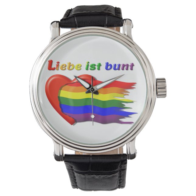 LGBT - Regenbogen 2 - Liebe eWatch Armbanduhr (Vorderseite)