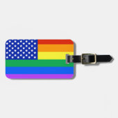 LGBT Regenbogen-amerikanische Flagge Gepäckanhänger (Vorderseite horizontal)