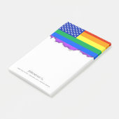 LGBT Regenbogen-amerikanische Flagge Post-it Klebezettel (angewinkelt)