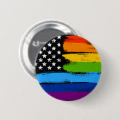 LGBT Regenbogen-amerikanische Stolz-Flagge Button (Vorne & Hinten)