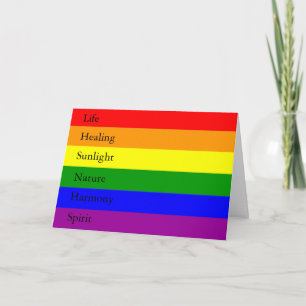 LGBT-Regenbogen-Grußkarte mit Bedeutungen Karte