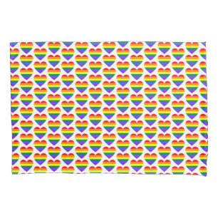 LGBT Regenbogen-Herz-Muster des Stolzes Schwuler Kissenbezug