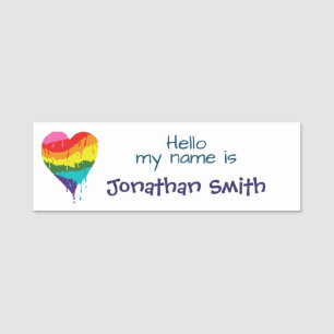 LGBT Regenbogen-Herz Namensschild