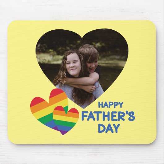 LGBT-Regenbogen Herz Vatertag Mousepad (Vorne)