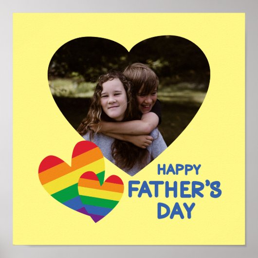 LGBT-Regenbogen Herz Vatertag Poster (Vorne)