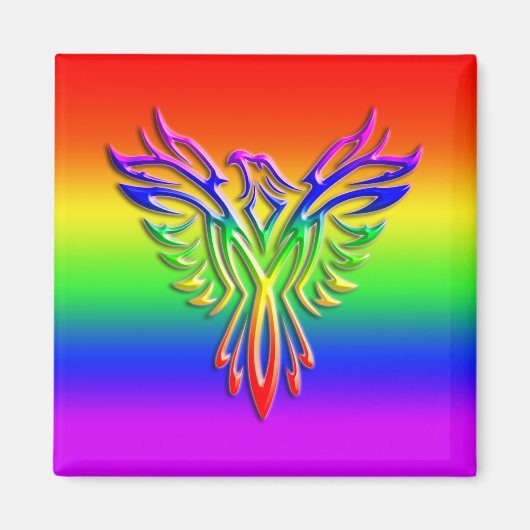 LGBT-Regenbogen-Pride Phoenix-Anstieg, Prägung Magnet (Vorne)