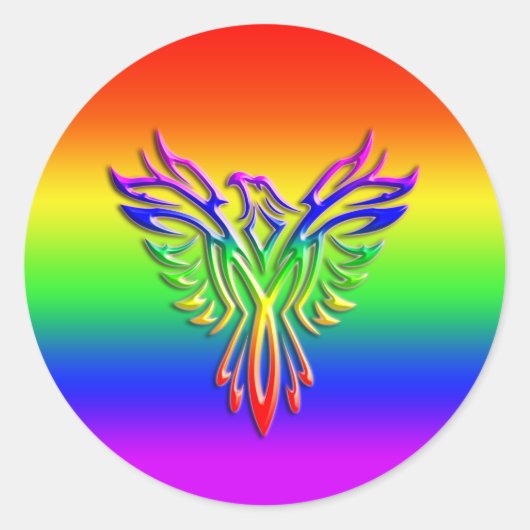 LGBT-Regenbogen-Pride Phoenix-Anstieg, Prägung Runder Aufkleber (Vorderseite)