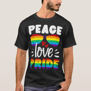 LGBT Regenbogen Schwul Frieden Liebe Stolz T-Shirt
