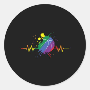 Lgbt Regenbogen Sketll Herzschlag Schwul Lesbisch Runder Aufkleber