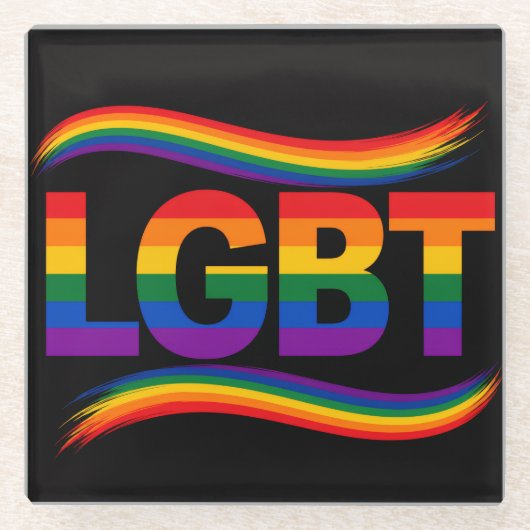 LGBT Regenbogen-Stolz Glasuntersetzer (Vorderseite)