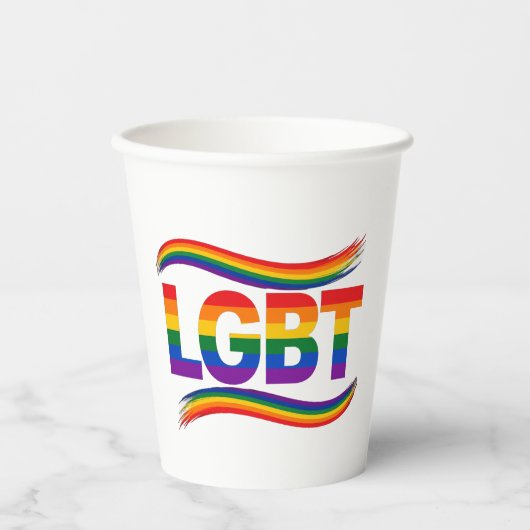 LGBT Regenbogen-Stolz Pappbecher (Vorderseite)