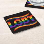 LGBT Regenbogen-Stolz Rechteckiger Pappuntersetzer (angewinkelt)