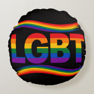 LGBT Regenbogen-Stolz Rundes Kissen