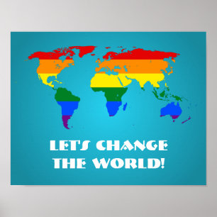 LGBT-Regenbogen-Stolz Weltkarte Poster