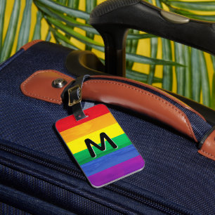 LGBT Regenbogen-Strand-Monogramm personalisiert Gepäckanhänger