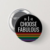 LGBT-Regenbogen-Streifen Schwarzer Gay Pride Button (Vorne & Hinten)
