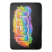 LGBT Regenbogen-Typografie Badematte (Vorderseite Vertikal)