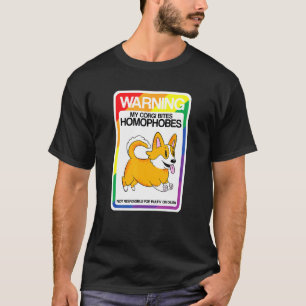LGBT-Regenbogen-Warnung Welsh Corgi beißt Homophob T-Shirt
