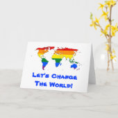 LGBT Regenbogen-Weltkarte Grußkarte Karte (Gelbe Blume)