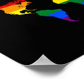 LGBT Regenbogen-Weltkarte Poster (Ecke)