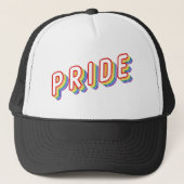 LGBT-Regenbogenbriefe Pride Trucker Hat Truckerkappe (Vorderseite)
