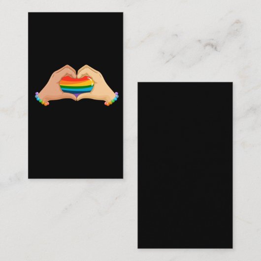 LGBT-Regenbogenfahne Flag Handgriff Herz-Liebe Visitenkarte (Vorne/Hinten)