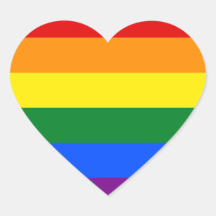 LGBT-Regenbogenfahne Gay Pride Flag Herz-Aufkleber