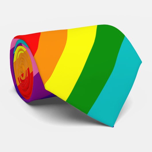 LGBT Regenbogenfarben Streifen Muster farbig Krawatte (Gerollt)