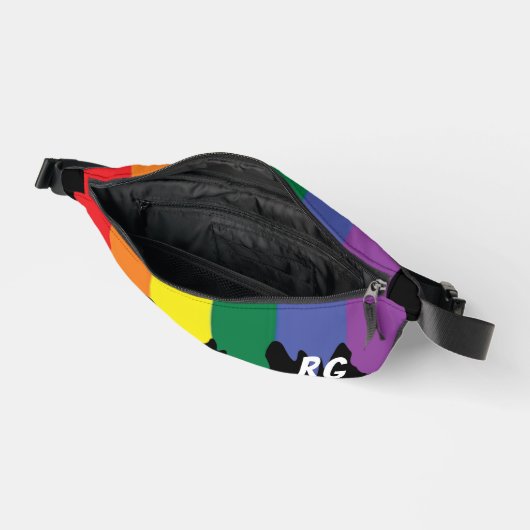 LGBT-Regenbogenfarbenflagge mit Text Bauchtasche (Offen)