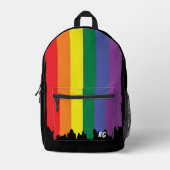 LGBT-Regenbogenfarbenflagge mit Text Bedruckter Rucksack (Vorderseite)