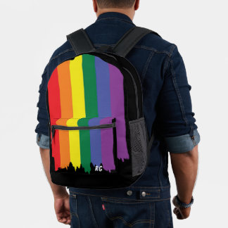 LGBT-Regenbogenfarbenflagge mit Text Bedruckter Rucksack