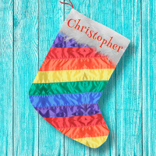 LGBT-Regenbogenflagge Gay Pride personalisierter N Kleiner Weihnachtsstrumpf