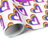 LGBT-Regenbogenflagge Herzmuster Farbiger Gay Prid Geschenkpapier (Rolleneckpunkt)