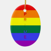 LGBT-Regenbogenflagge Keramik Ornament (Vorne)