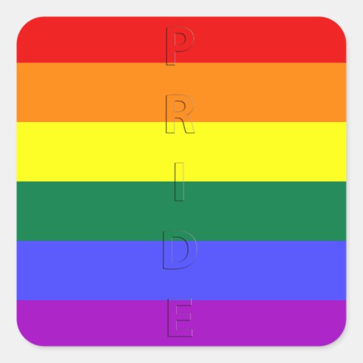 LGBT-Regenbogenflagge Quadratischer Aufkleber (Vorderseite)