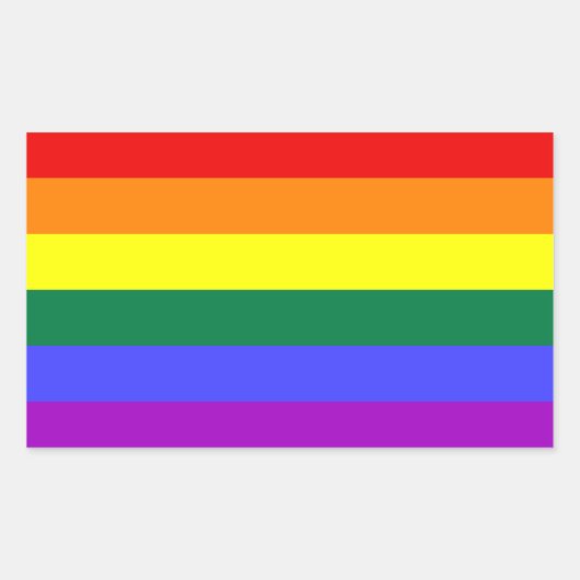 LGBT-Regenbogenflagge Rechteckiger Aufkleber (Vorderseite)