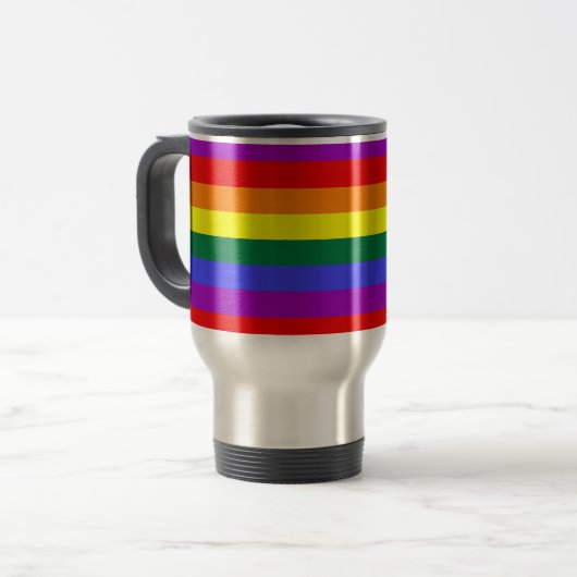 LGBT-Regenbogenflagge Reisebecher (Vorderseite Links)