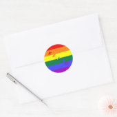 LGBT-Regenbogenflagge Runder Aufkleber (Umschlag)