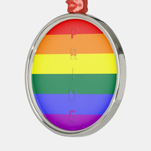 LGBT-Regenbogenflagge Silbernes Ornament (Links)