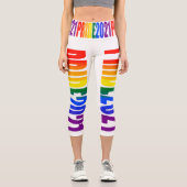 LGBT-Regenbogenflagge Text Gay Pride 2021 LGBTQ Capri Leggings (Vorderseite)