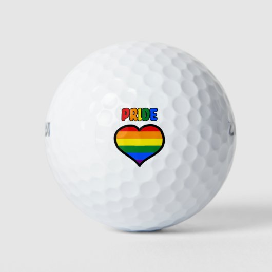 LGBT+ Regenbogenforelle Herz Golfball (Vorderseite)