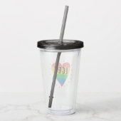 LGBT-Regenbogenherz Acryltrinkbecher (Rückseite)
