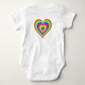 LGBT-Regenbogenherz Baby Strampler (Rückseite)