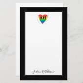 LGBT-Regenbogenherz Briefpapier (Vorne/Hinten)